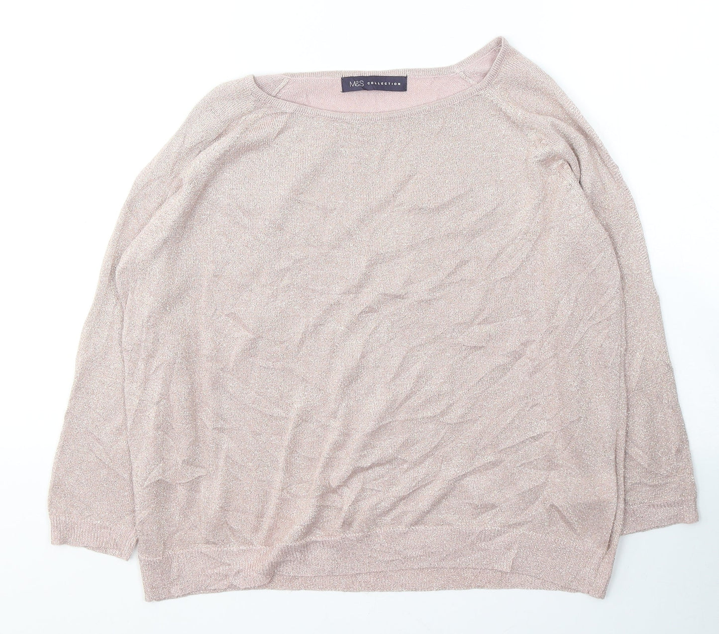 Womens UK Size 12 Marks and Spencer Pink Pullover Jumper
