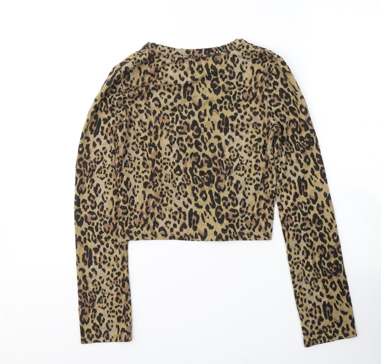 Womens UK Size S Zara Beige Cropped Blouse