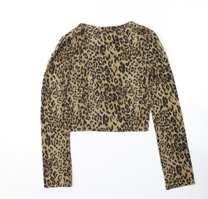 Womens UK Size S Zara Beige Cropped Blouse