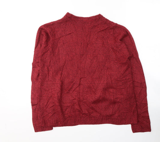 Womens UK Size 10 EWM Red Cardigan Jumper