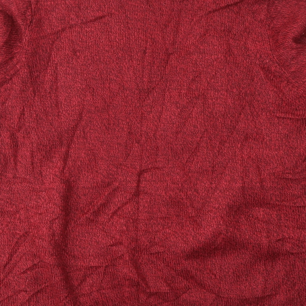 Womens UK Size 10 EWM Red Cardigan Jumper