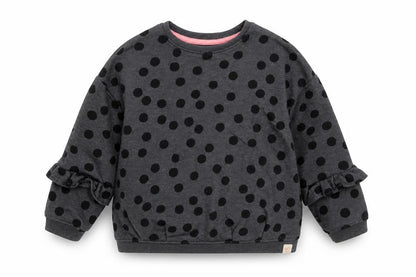NEXT Girls Grey Polka Dot Cotton Pullover Sweatshirt Size 5-6 Years  Pullover