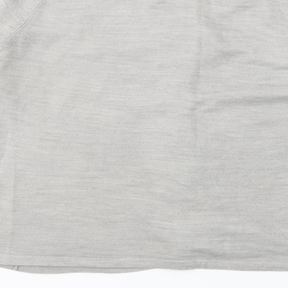MF Couture Womens Grey Crew Neck  Acrylic Cardigan Jumper Size 16