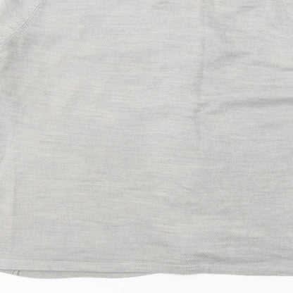 MF Couture Womens Grey Crew Neck  Acrylic Cardigan Jumper Size 16