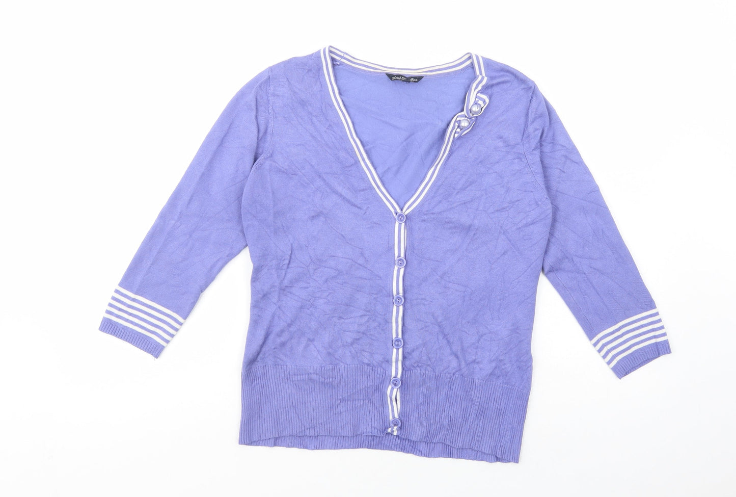 Womens UK Size M Sarah Hamilton Purple Cardigan Jumper