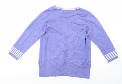 Womens UK Size M Sarah Hamilton Purple Cardigan Jumper