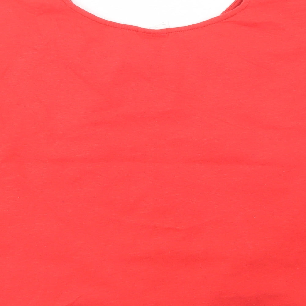 Zara Girls Red  Cotton Pullover Blouse Size 10 Years Crew Neck Pullover