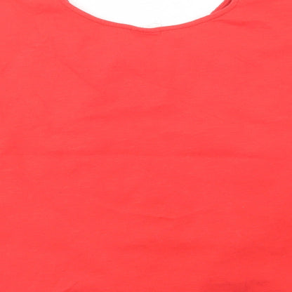 Zara Girls Red  Cotton Pullover Blouse Size 10 Years Crew Neck Pullover