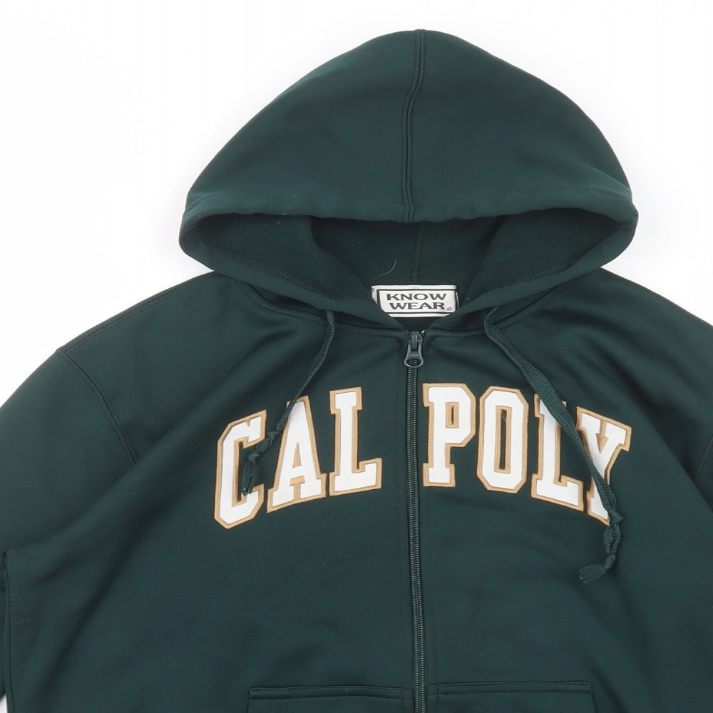 Know Wear Womens Green  Polyester Full Zip Hoodie Size M  Zip