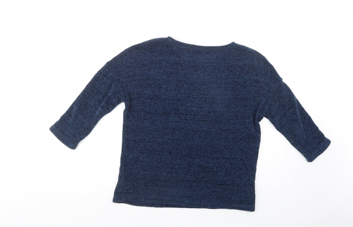 Ty Womens Blue Boat Neck  Acrylic Pullover Jumper Size 8