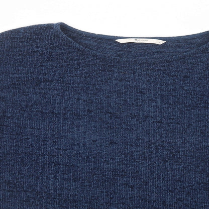 Ty Womens Blue Boat Neck  Acrylic Pullover Jumper Size 8