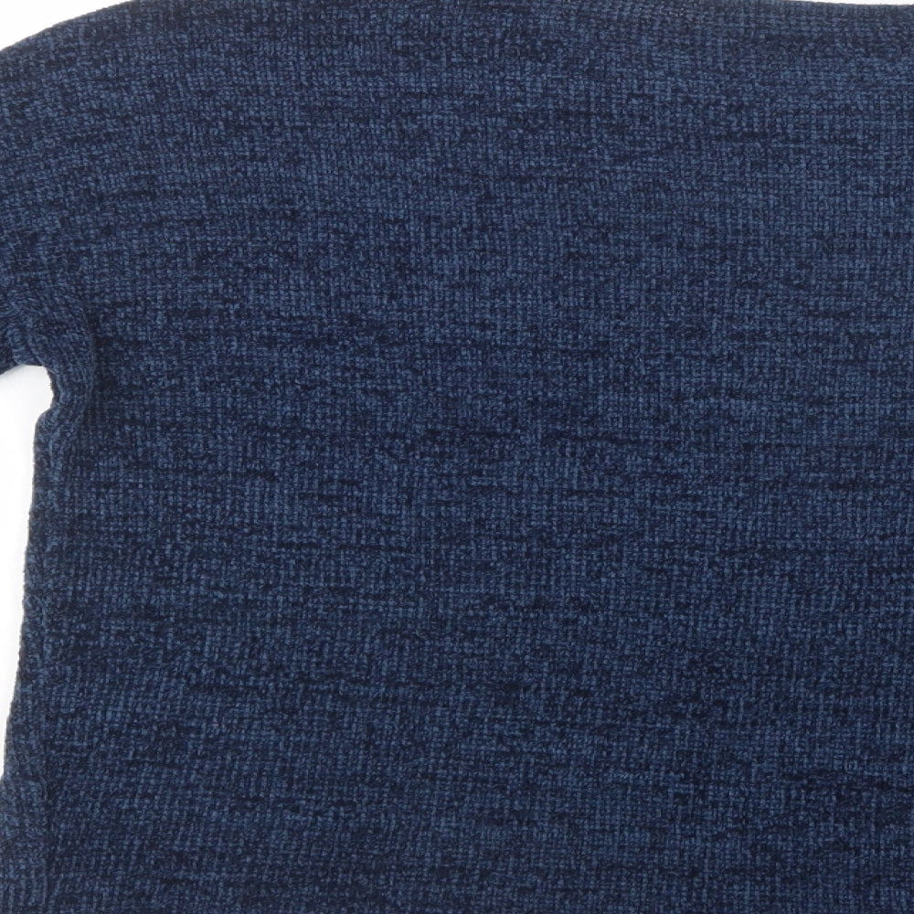Ty Womens Blue Boat Neck  Acrylic Pullover Jumper Size 8