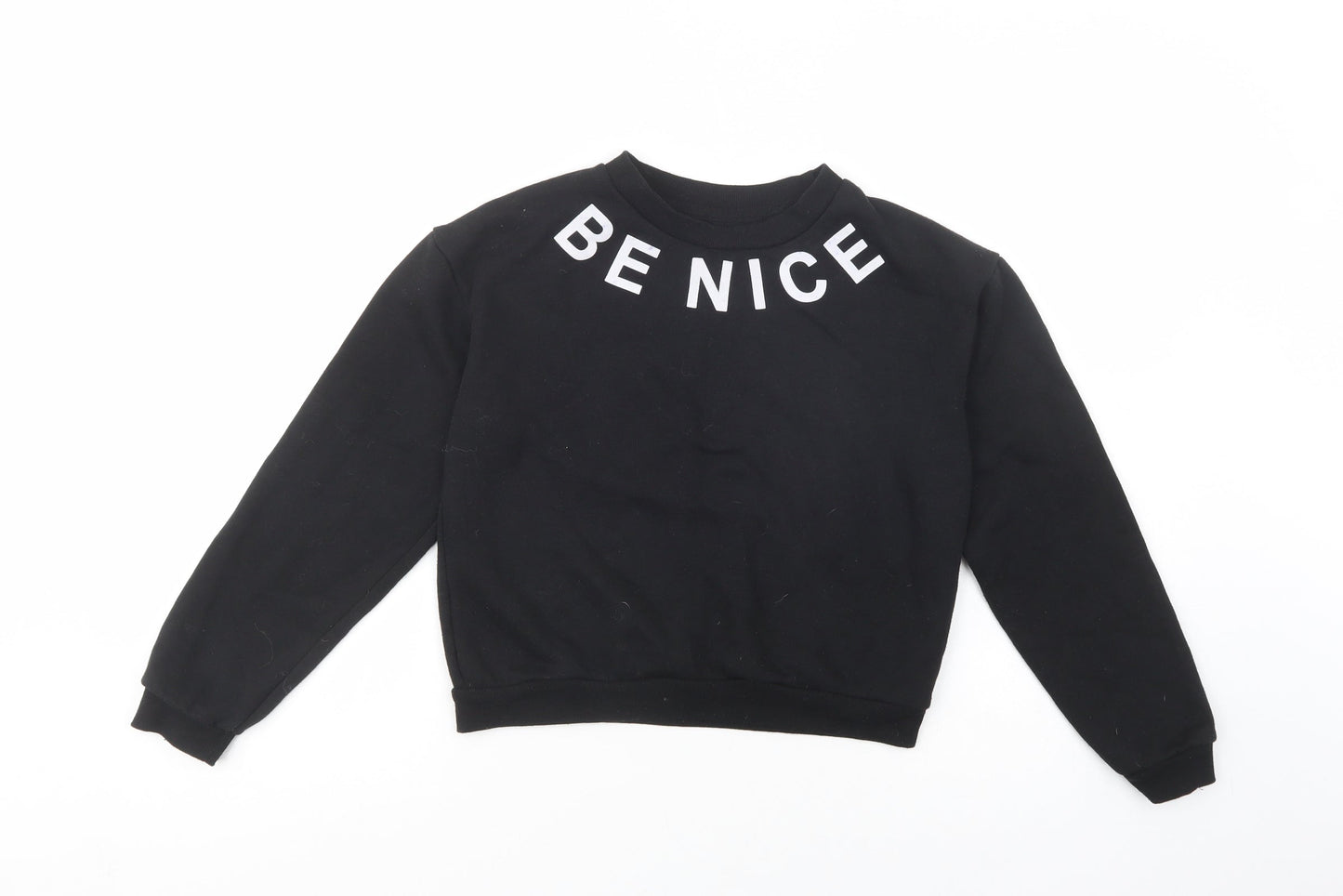 Primark Girls Black  Polyester Pullover Hoodie Size 13-14 Years  Pullover - Be Nice