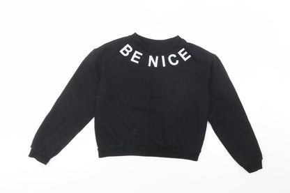 Primark Girls Black  Polyester Pullover Hoodie Size 13-14 Years  Pullover - Be Nice