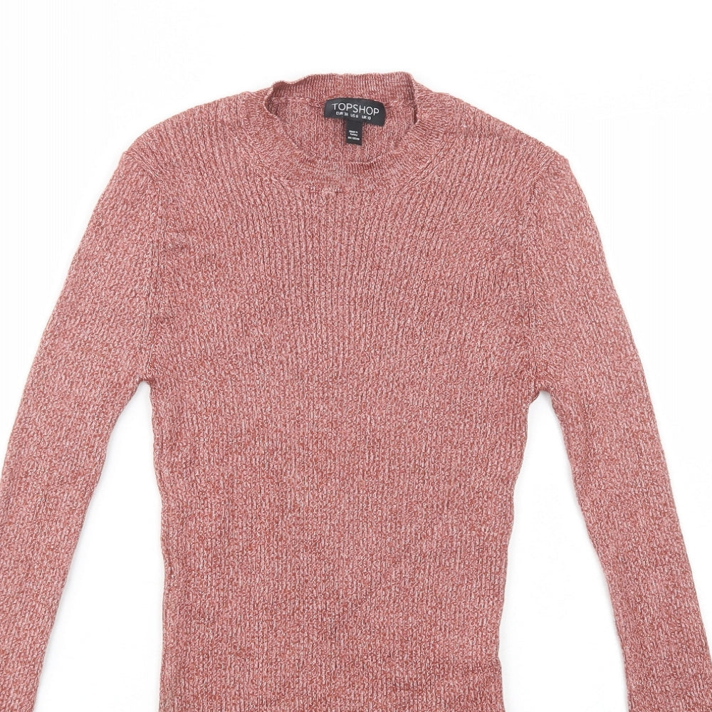 Womens UK Size 10 Topshop Pink Pullover Jumper