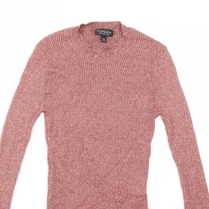 Womens UK Size 10 Topshop Pink Pullover Jumper