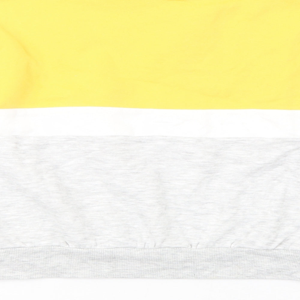 H&M Girls Yellow Colourblock Cotton Pullover Sweatshirt Size 11-12 Years  Zip - Make New Memories