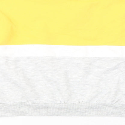 H&M Girls Yellow Colourblock Cotton Pullover Sweatshirt Size 11-12 Years  Zip - Make New Memories