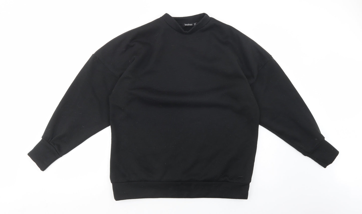 Boohoo Womens Black  Polyester Pullover Sweatshirt Size 12  Pullover