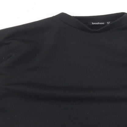 Boohoo Womens Black  Polyester Pullover Sweatshirt Size 12  Pullover