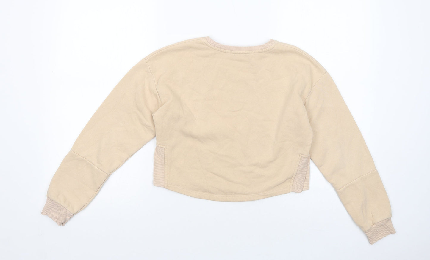Primark Girls Beige  Cotton Pullover Sweatshirt Size 10-11 Years  Pullover - Good Vibes