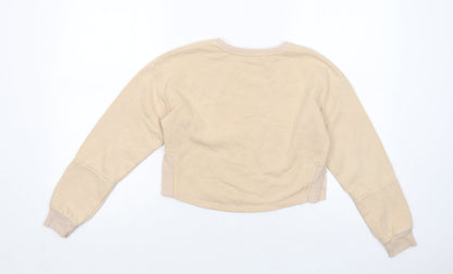 Primark Girls Beige  Cotton Pullover Sweatshirt Size 10-11 Years  Pullover - Good Vibes