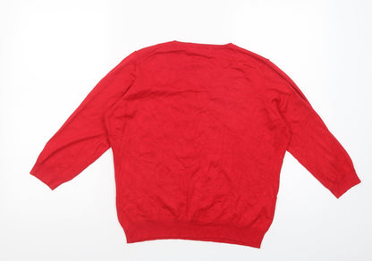 Womens UK Size 18 Marks and Spencer Red Pullover Jumper