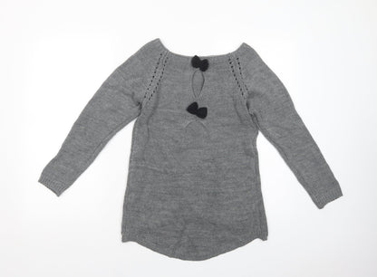 Womens UK Size S Made in Italy Grey Pullover Jumper