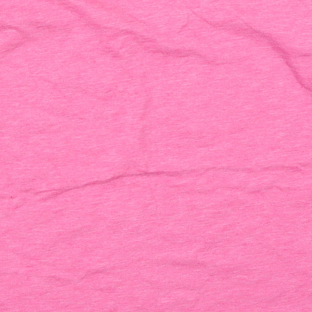 Dunnes Girls Pink  Cotton Cropped T-Shirt Size 7 Years Crew Neck Pullover - Chest Pocket