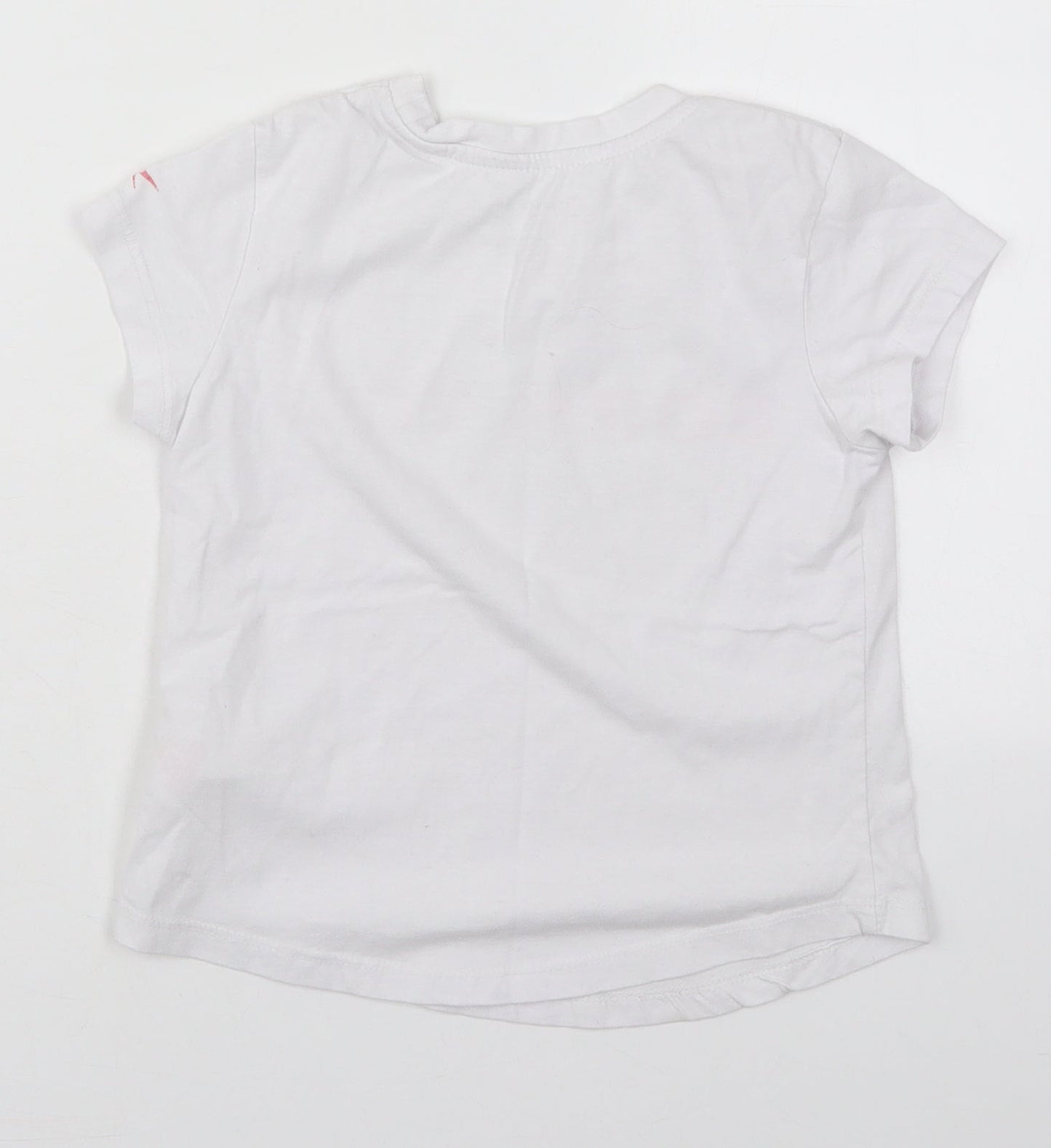 Reebok Girls White  Cotton Basic T-Shirt Size 7-8 Years Crew Neck Pullover - Born to Win