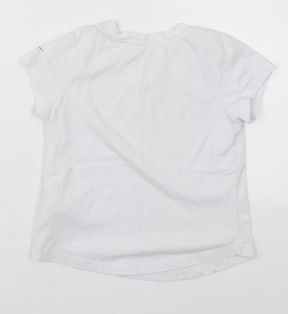 Reebok Girls White  Cotton Basic T-Shirt Size 7-8 Years Crew Neck Pullover - Born to Win