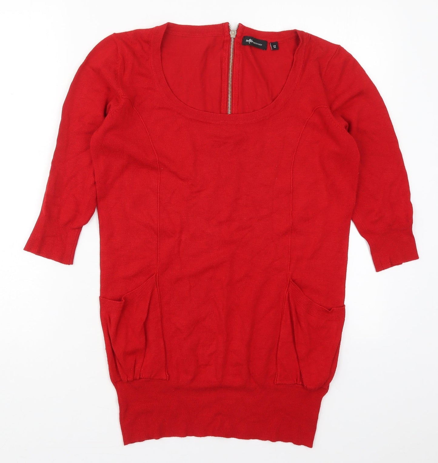 Womens UK Size 12 Internacionale Red Pullover Jumper