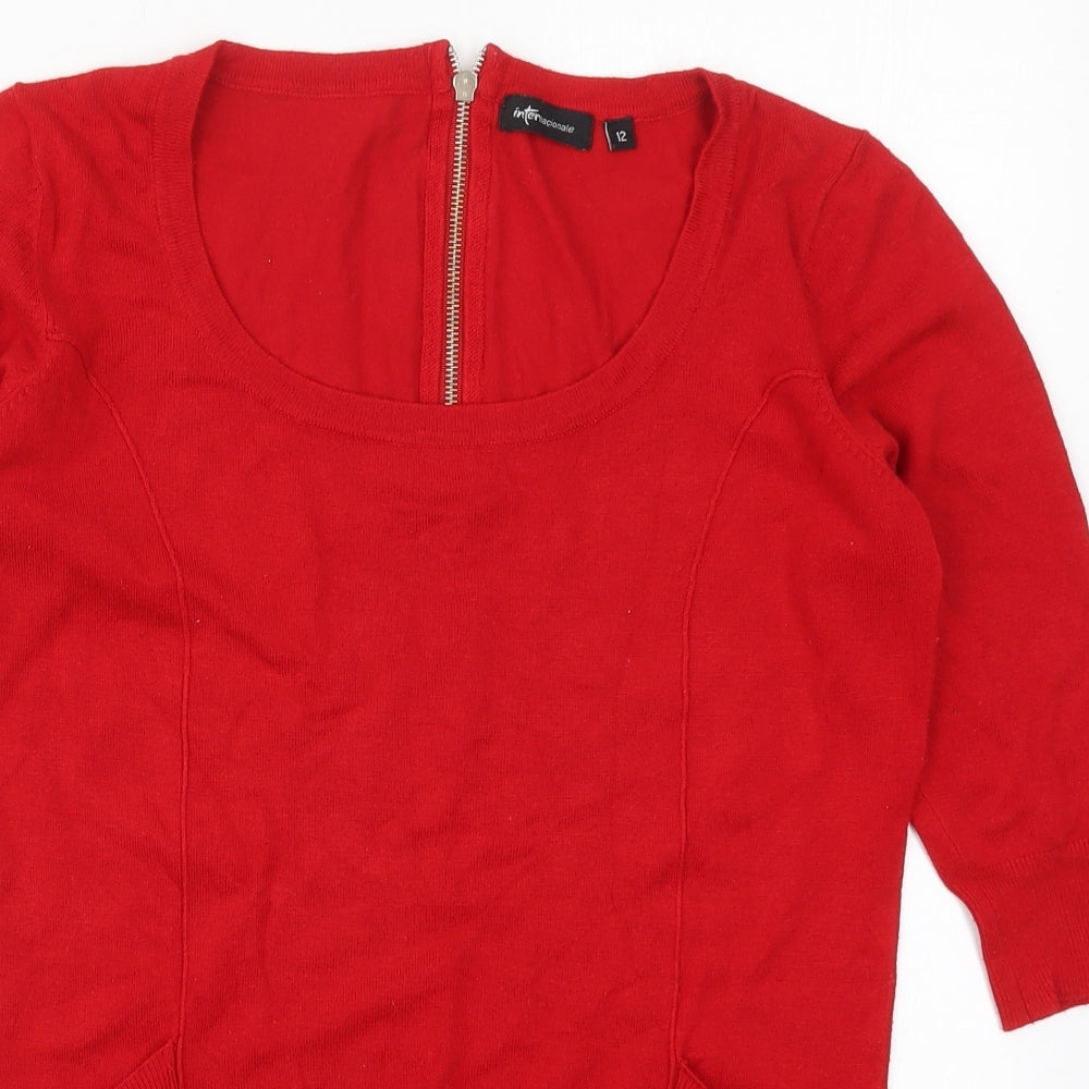 Womens UK Size 12 Internacionale Red Pullover Jumper