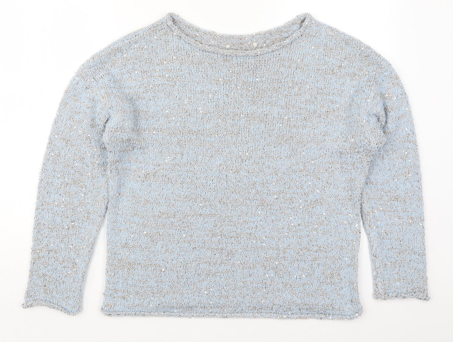 George Womens Blue Boat Neck  Polyester Pullover Jumper Size 16