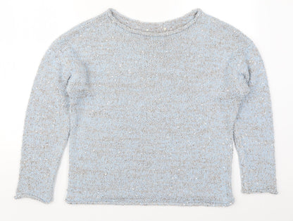 George Womens Blue Boat Neck  Polyester Pullover Jumper Size 16