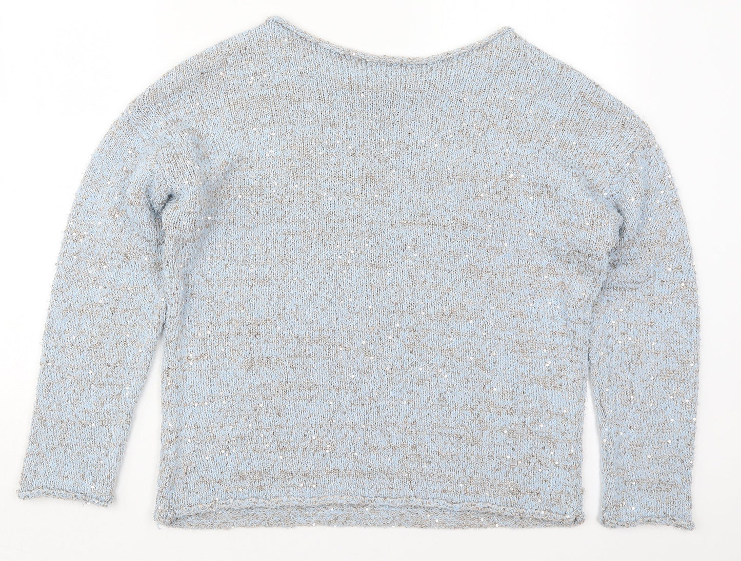 George Womens Blue Boat Neck  Polyester Pullover Jumper Size 16