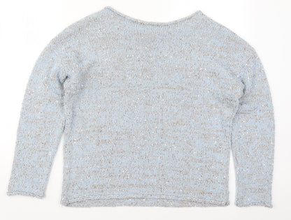 George Womens Blue Boat Neck  Polyester Pullover Jumper Size 16