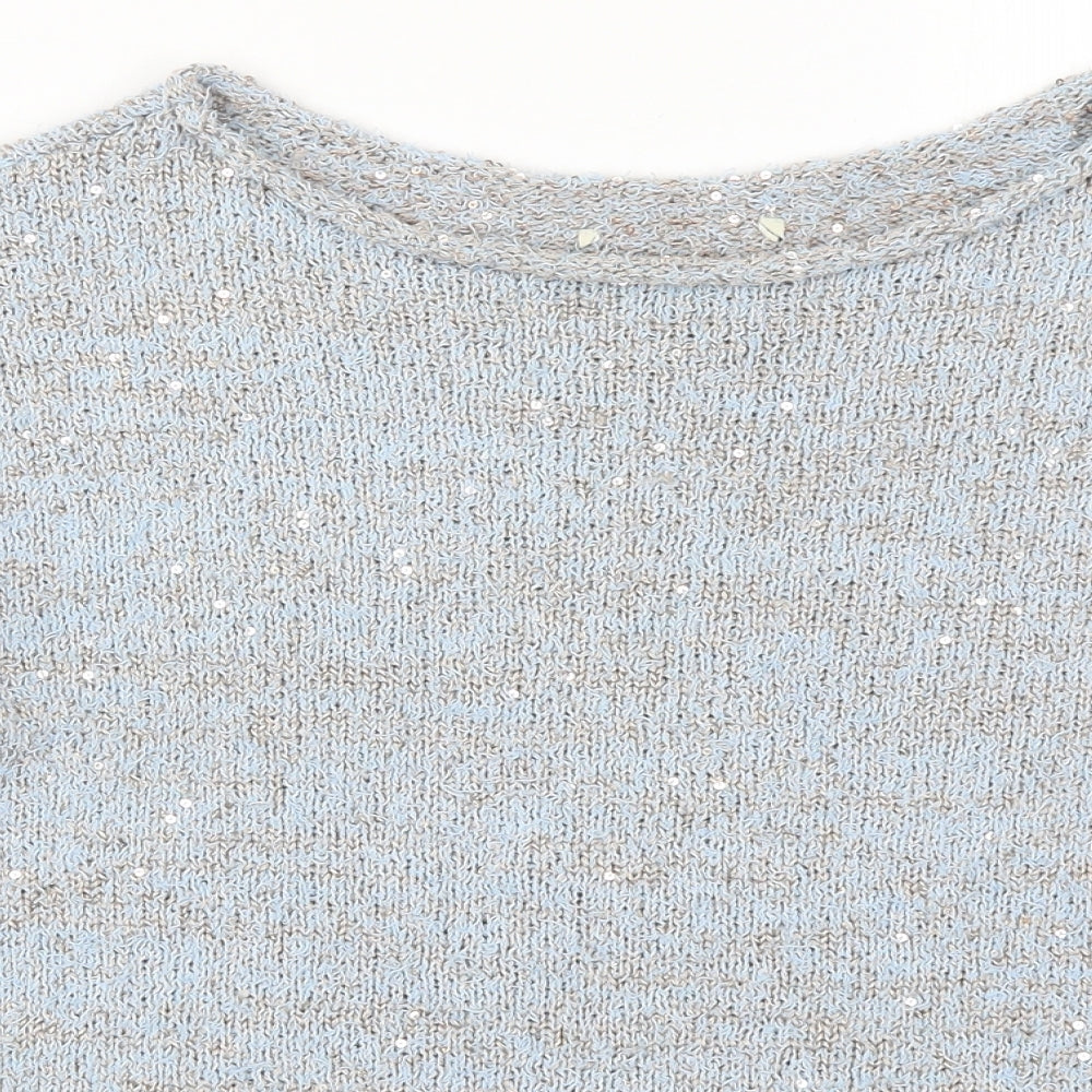 George Womens Blue Boat Neck  Polyester Pullover Jumper Size 16