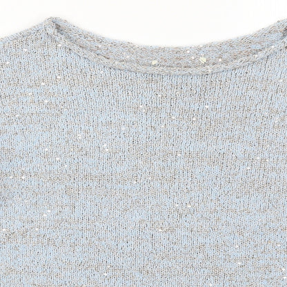 George Womens Blue Boat Neck  Polyester Pullover Jumper Size 16