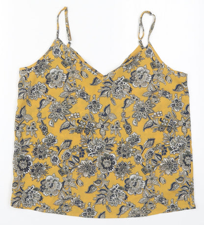 Womens UK Size 12 Studio Yellow Basic Tank