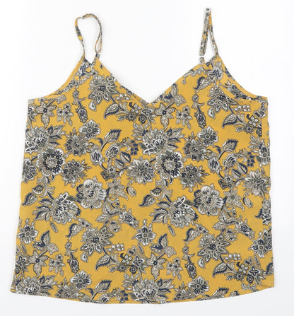 Womens UK Size 12 Studio Yellow Basic Tank