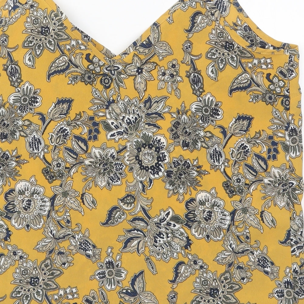 Womens UK Size 12 Studio Yellow Basic Tank
