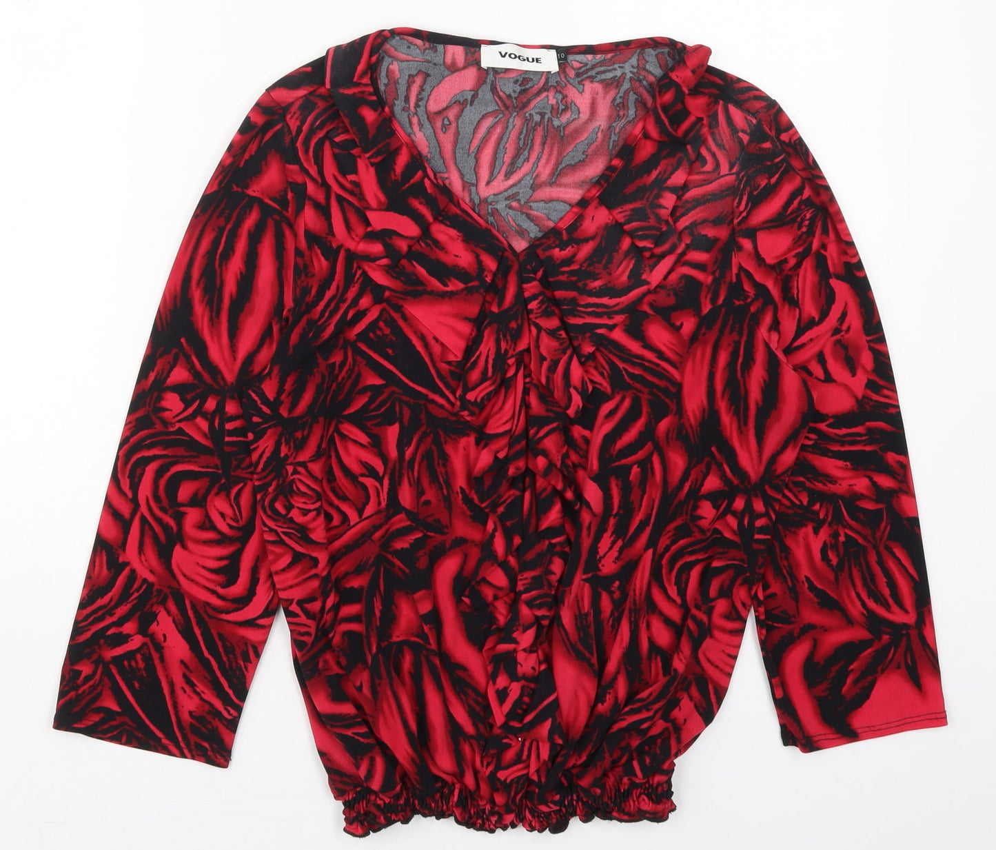 Womens UK Size 10 Vogue Red Basic Blouse