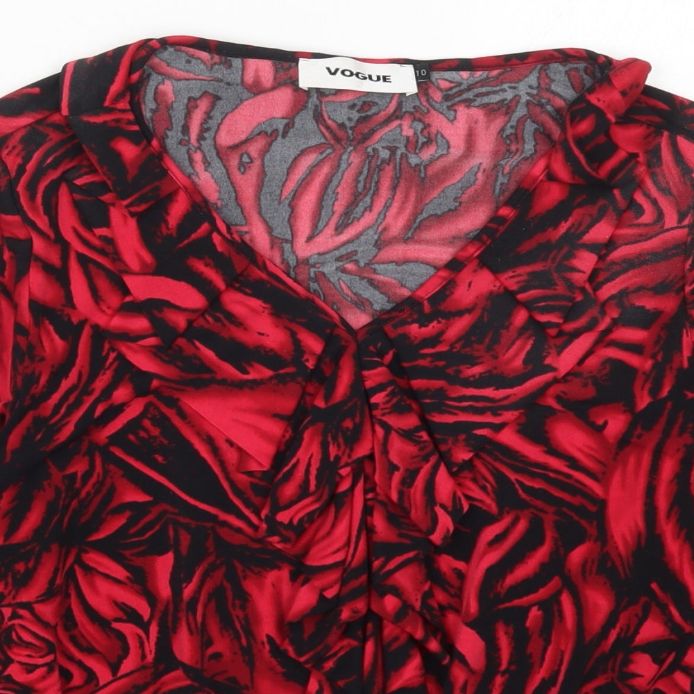 Womens UK Size 10 Vogue Red Basic Blouse