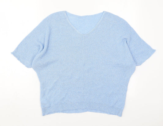 Womens UK Size M Preworn Blue Pullover Jumper