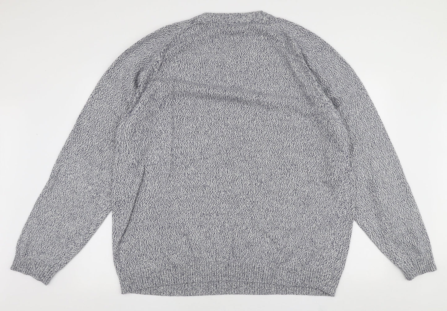 Boston Crew Mens Blue Round Neck  Cotton Pullover Jumper Size 2XL