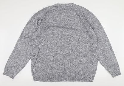 Boston Crew Mens Blue Round Neck  Cotton Pullover Jumper Size 2XL