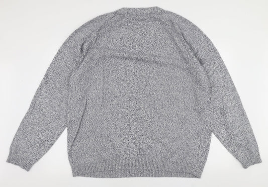 Boston Crew Mens Blue Round Neck  Cotton Pullover Jumper Size 2XL