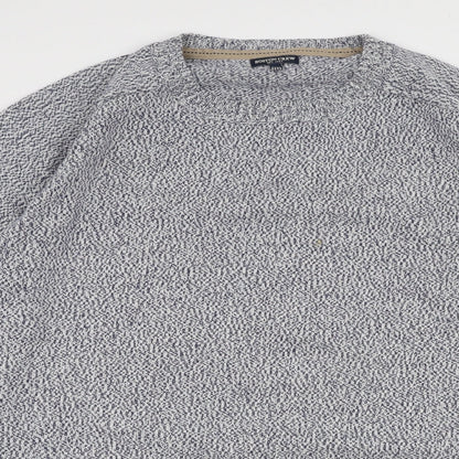 Boston Crew Mens Blue Round Neck  Cotton Pullover Jumper Size 2XL
