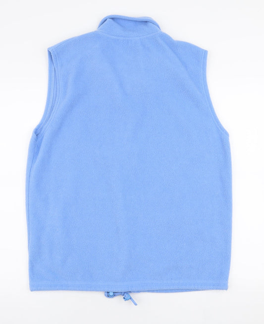 Daxon Womens Blue Floral  Gilet Jacket Size S  Zip